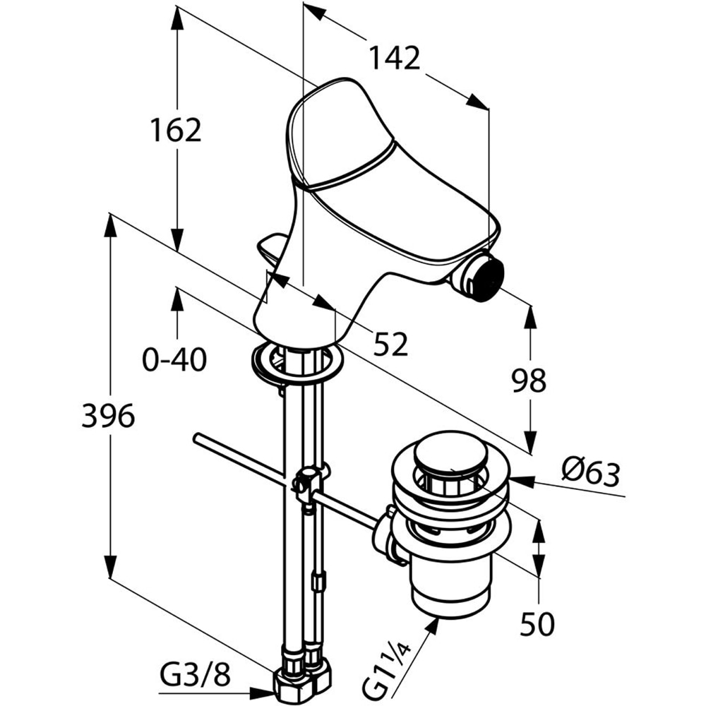 Baterie bideu KLUDI Amba 532160575, alama sanitara, argintiu