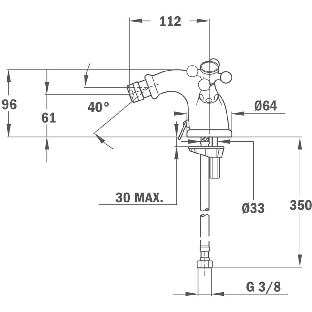 Baterie bideu TEKA CAPRICHO 5661151, metal, crom