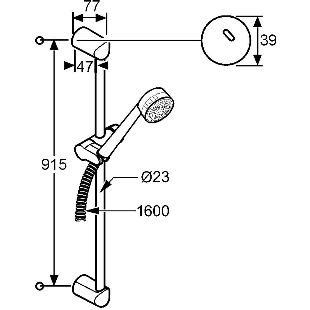 Set dus KLUDI Zenta 6084091-00, 3 functii, crom-alb
