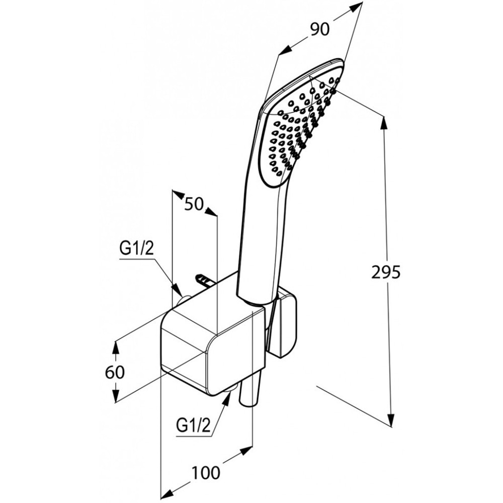 Set dus KLUDI Fizz 6767091-00, 1 functie, crom-alb