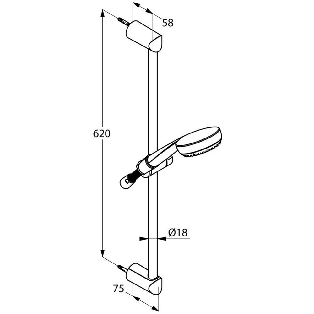 Set dus KLUDI Logo 6836305-00, 3 functii, crom