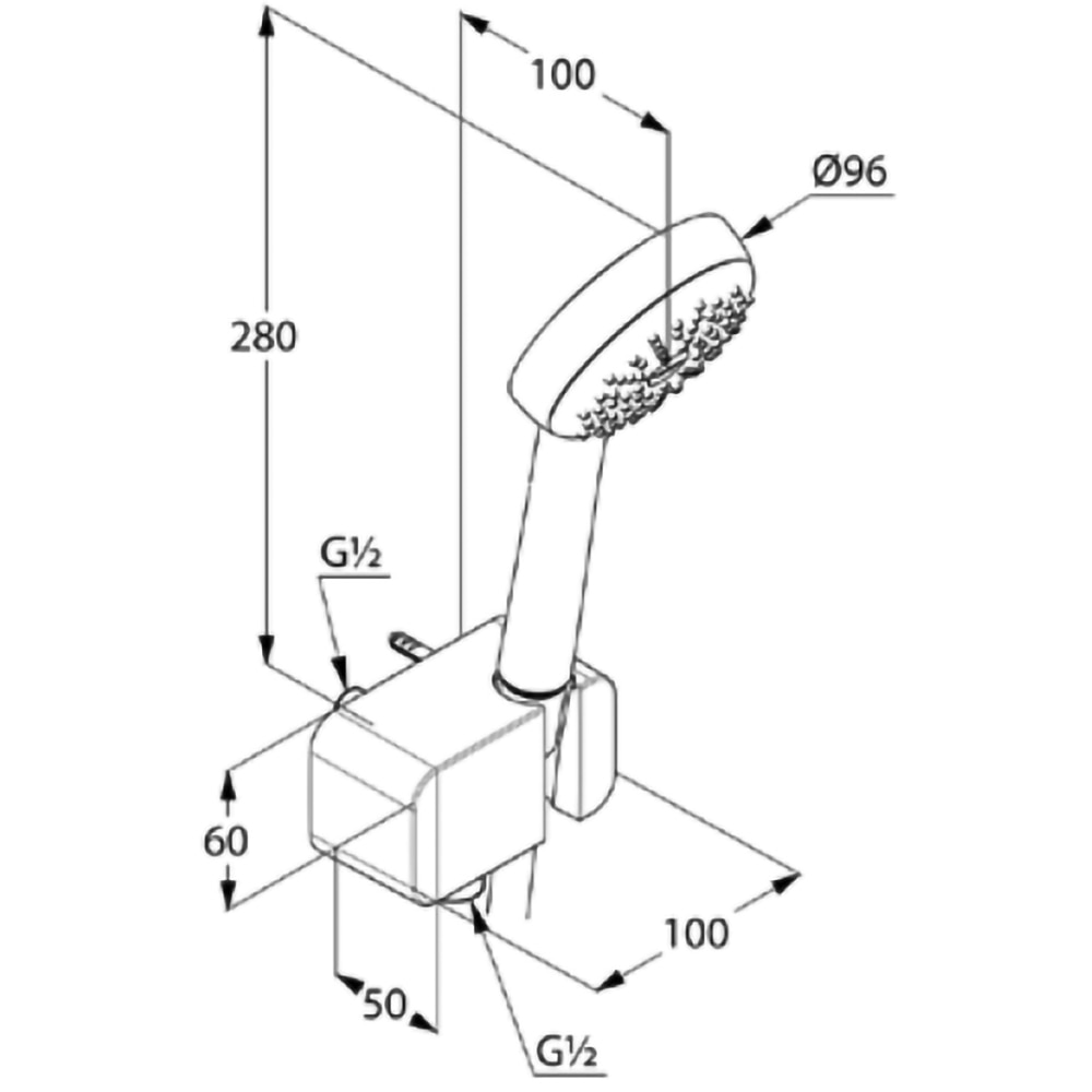 Set dus KLUDI Logo 6867005-00, 1 functie, crom