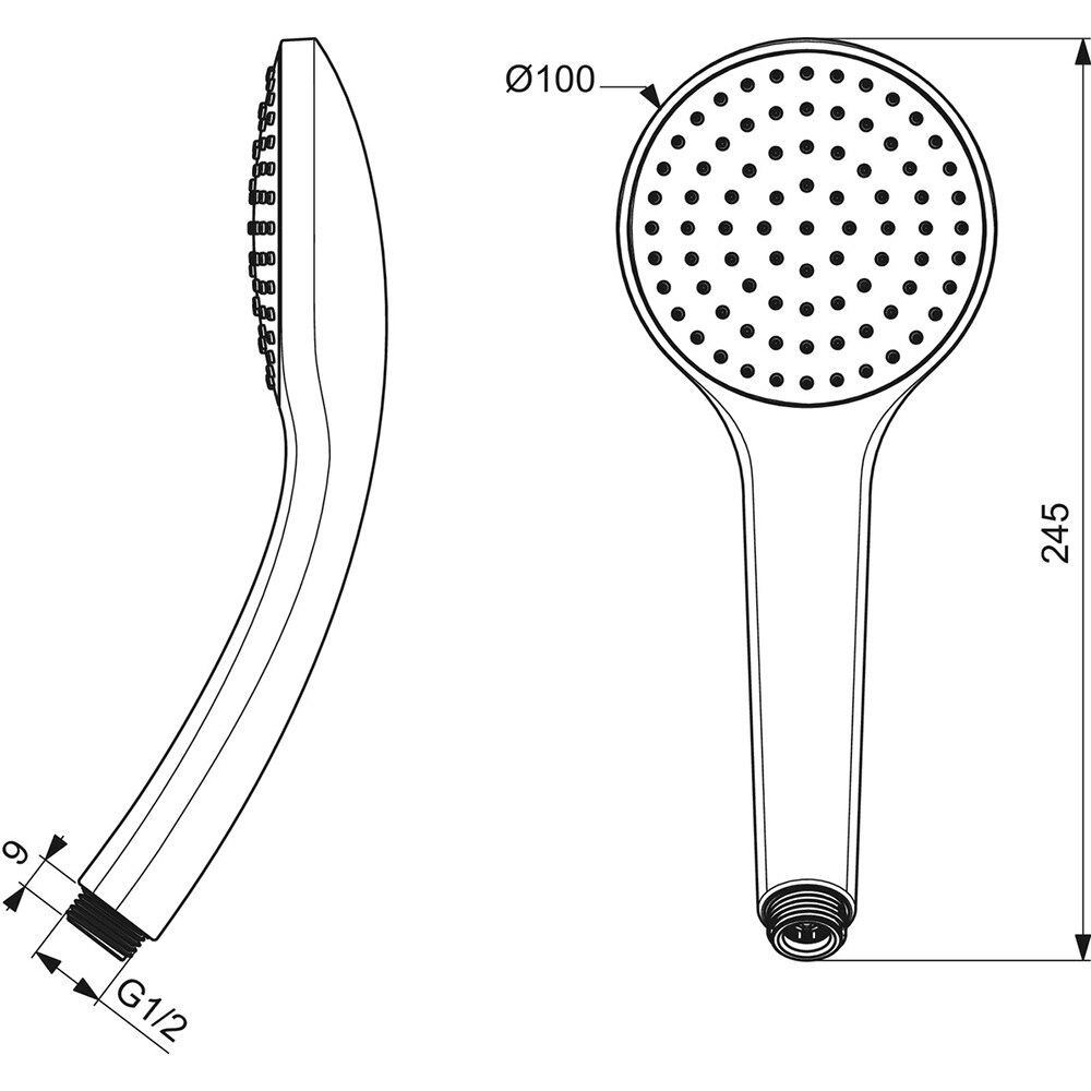 Para dus IDEAL STANDARD Idealrain B9402AA, 1 functie, crom