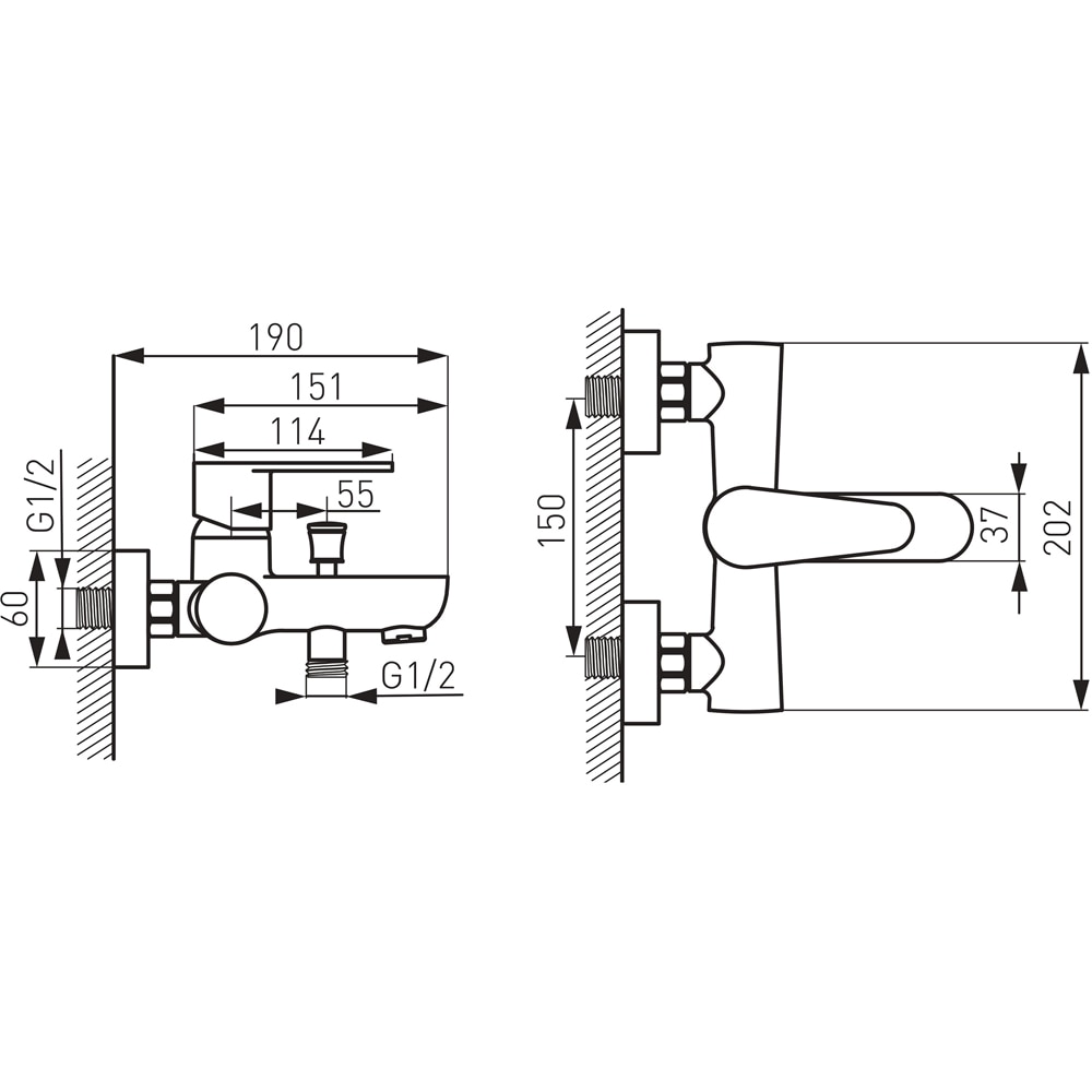 Baterie cada-dus FERRO Algeo BAG1, alama sanitara, argintiu