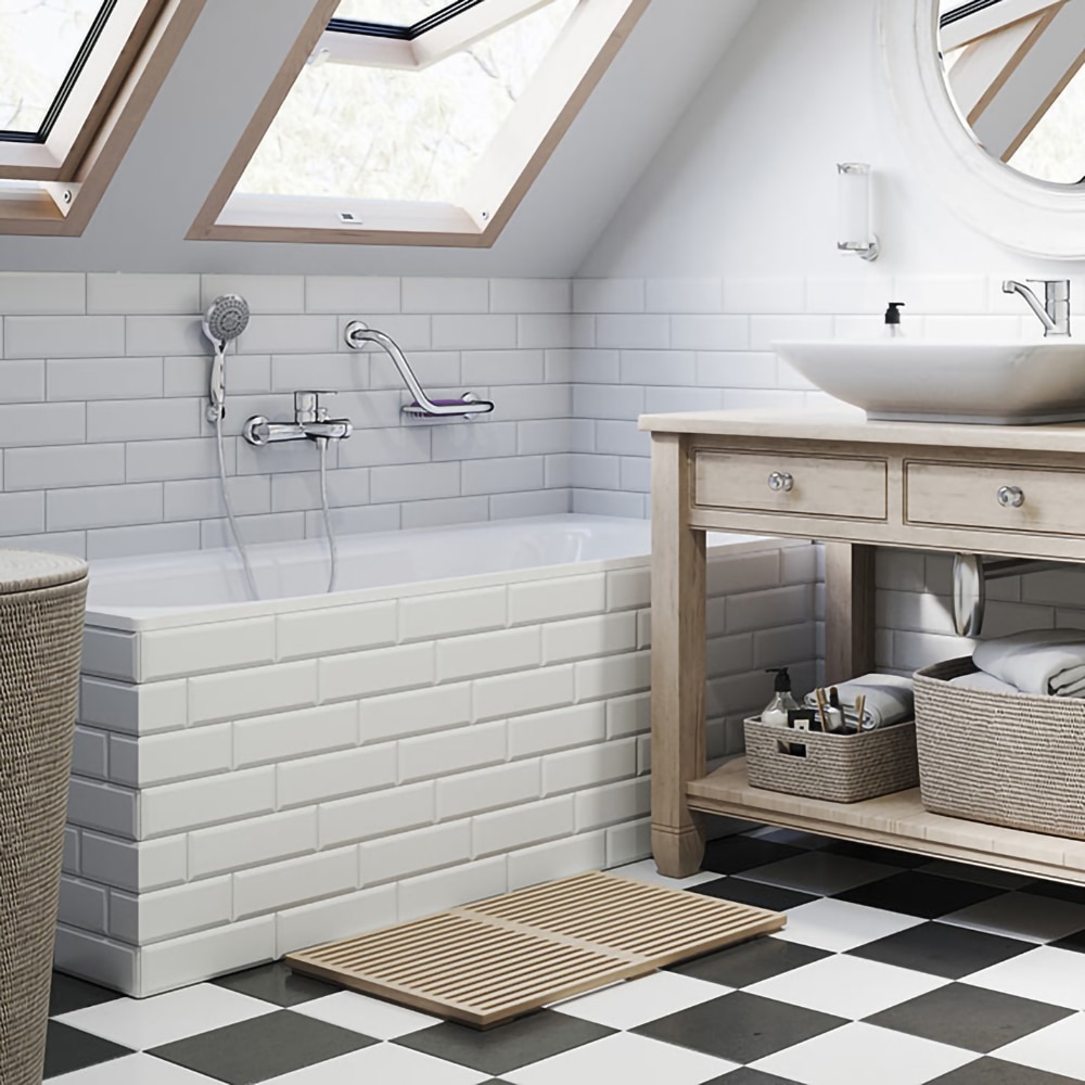 Baterie cada-dus FERRO Algeo BAG1, alama sanitara, argintiu