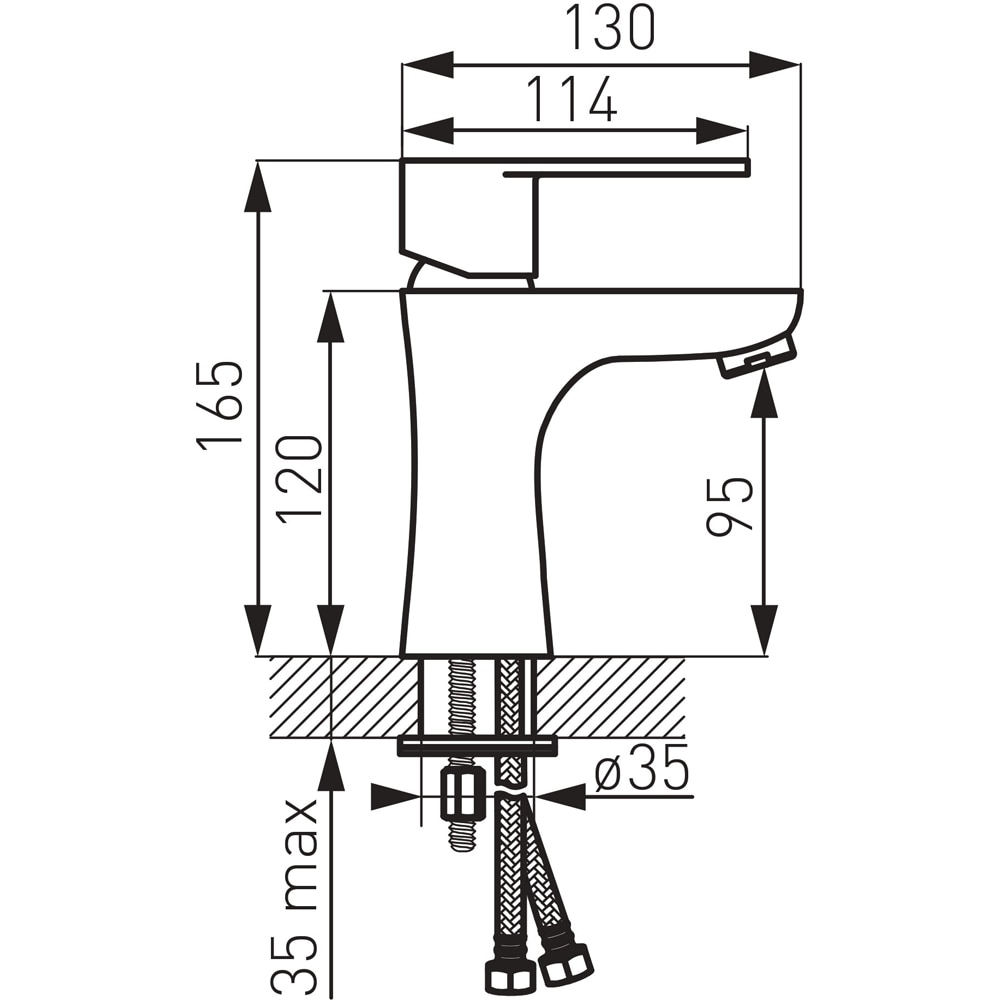 Baterie lavoar FERRO Algeo BAG2, alama sanitara, argintiu