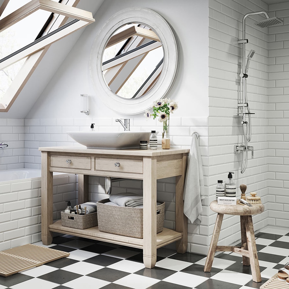 Baterie lavoar FERRO Algeo BAG2AA, alama sanitara, argintiu