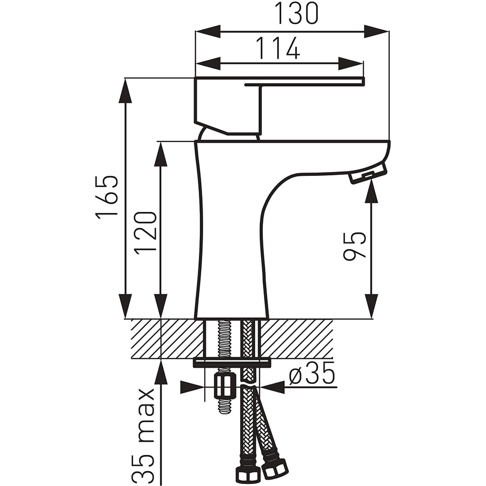 Baterie lavoar FERRO Algeo BAG2BL, alama sanitara, negru