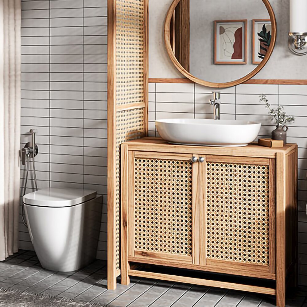 Baterie lavoar FERRO Algeo BAG2L, alama sanitara, argintiu