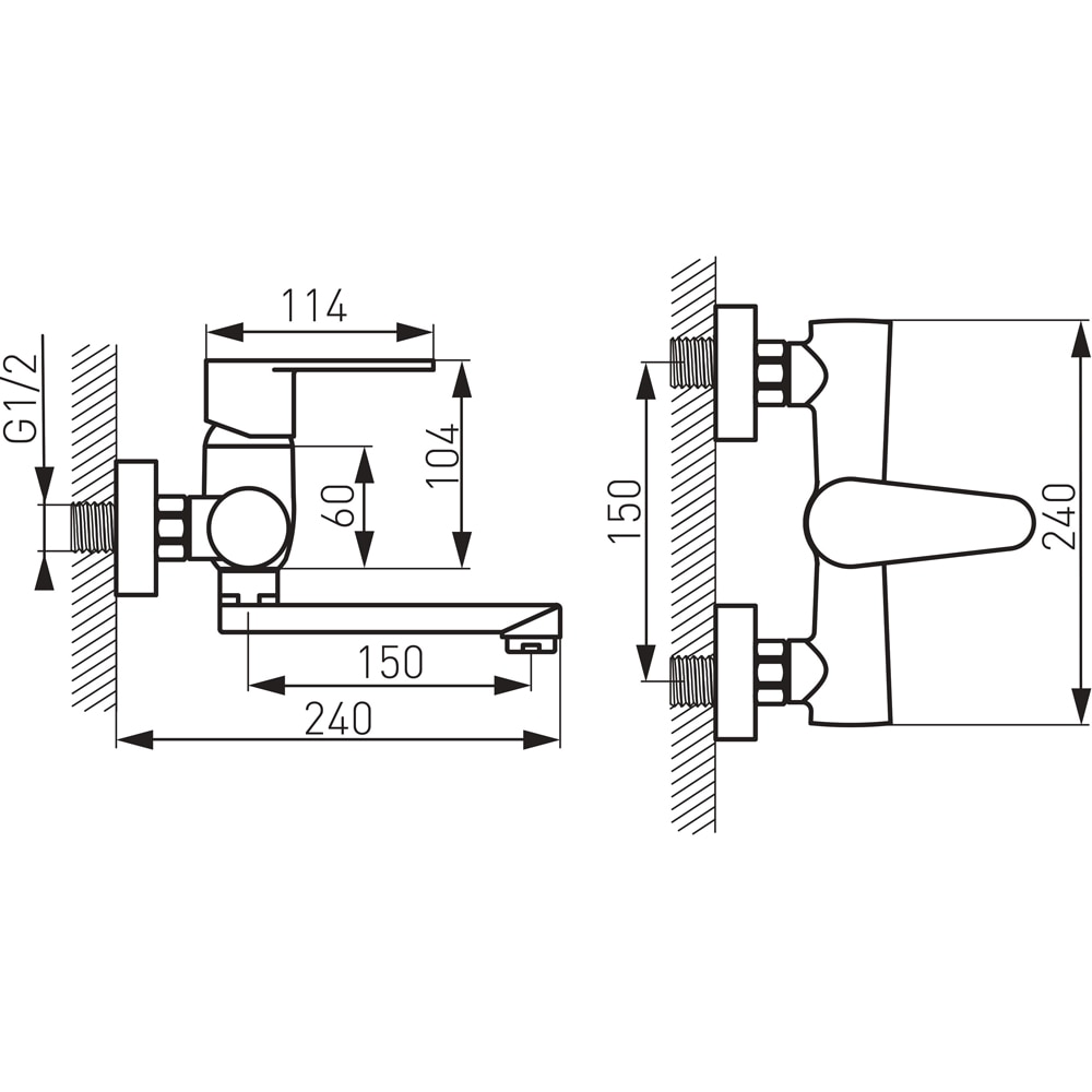 Baterie lavoar FERRO Algeo BAG3, alama sanitara, argintiu