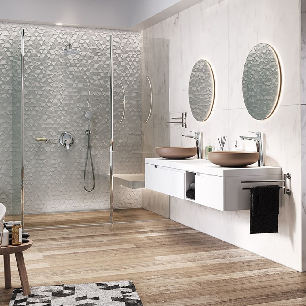 Sistem dus FERRO Algeo BAG7P-SET1-S, 3 functii, argintiu