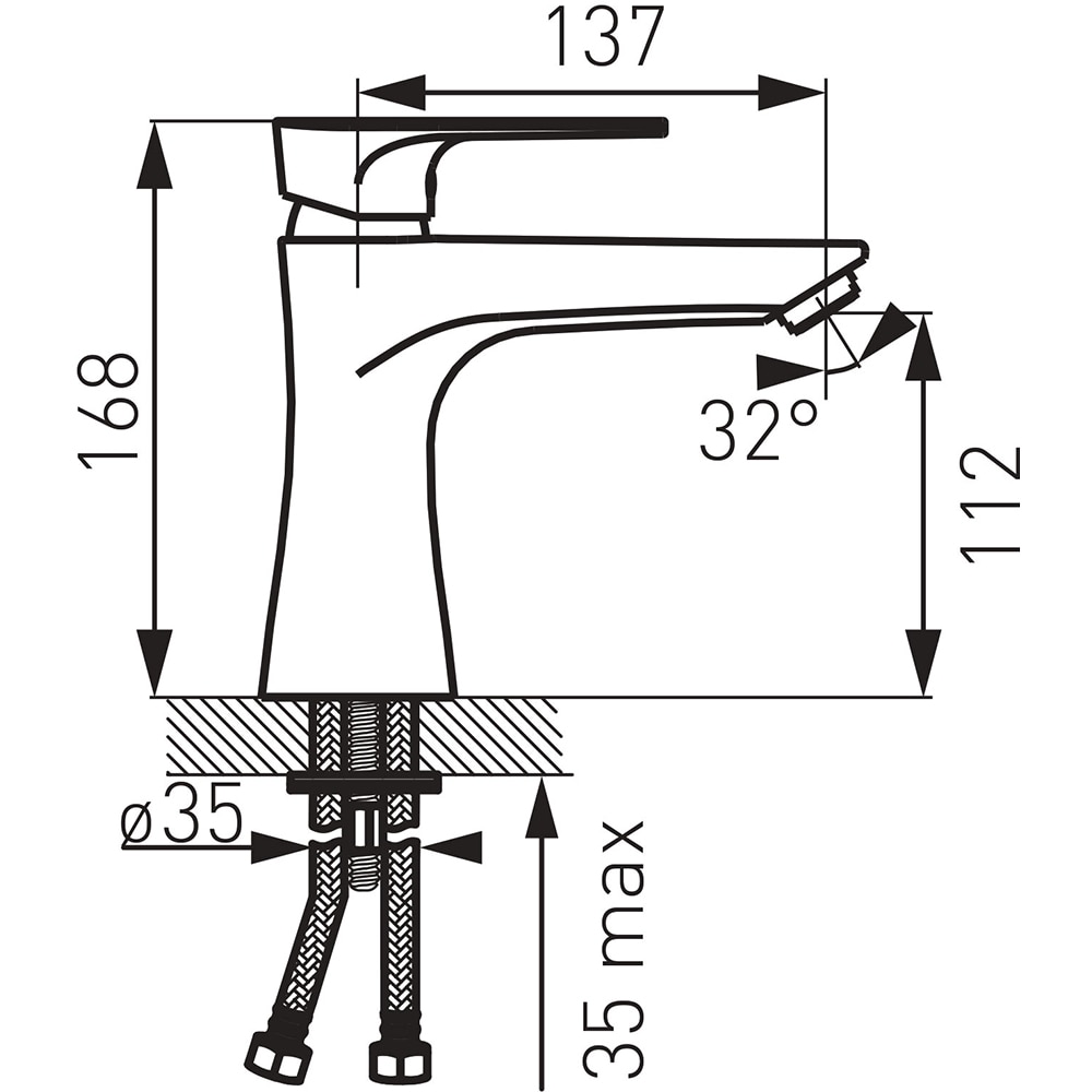Baterie lavoar FERRO Square BAQ2, alama sanitara, argintiu