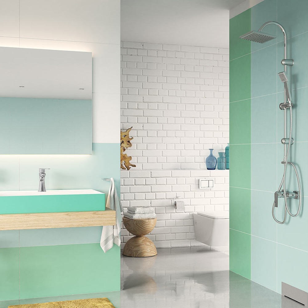 Baterie lavoar FERRO Square BAQ2, alama sanitara, argintiu