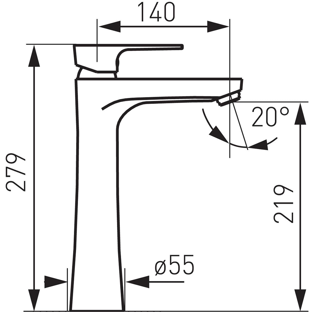 Baterie lavoar FERRO Square BAQ2L, alama sanitara, argintiu