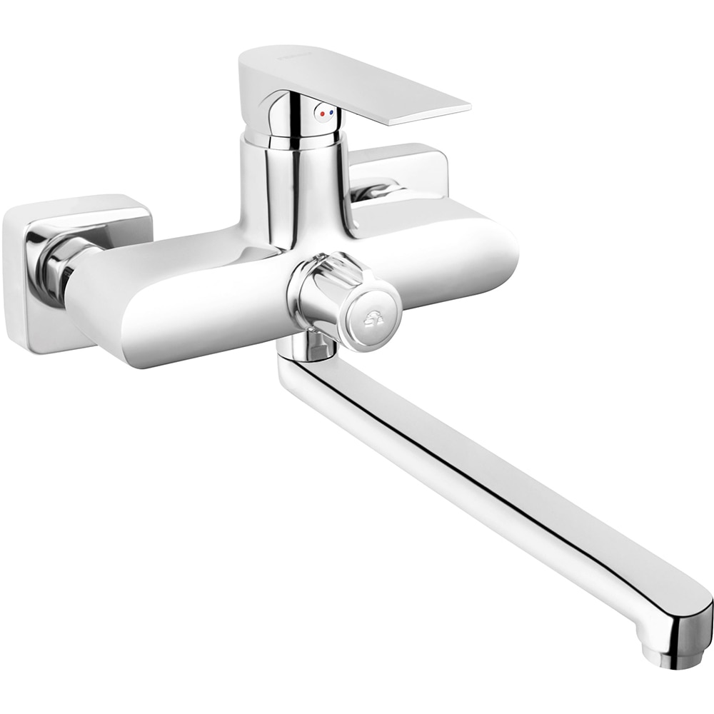 Baterie cada-dus FERRO Square BAQ3A, alama sanitara, argintiu