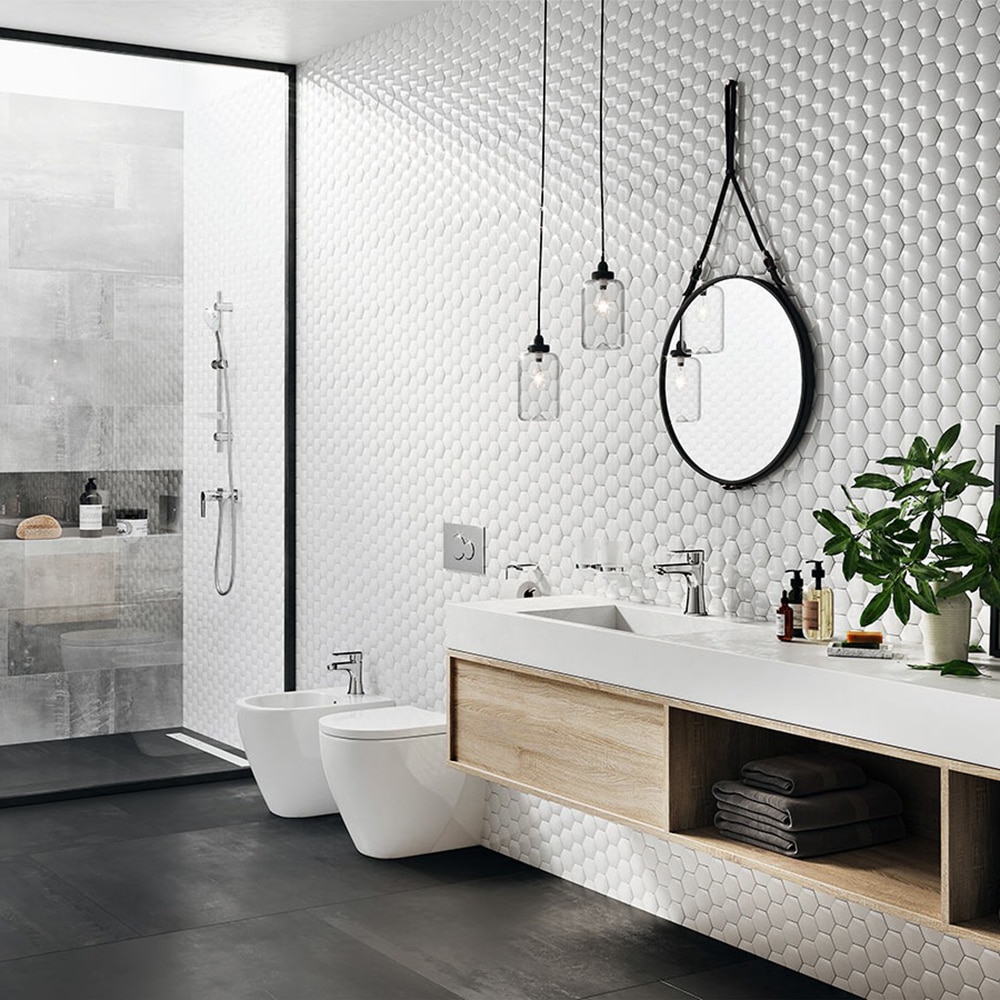 Baterie bideu FERRO Square BAQ6, alama sanitara, argintiu