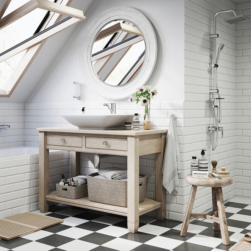 Baterie dus FERRO Square BAQ7, alama sanitara, argintiu