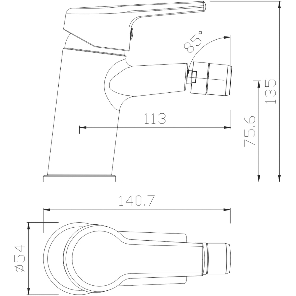 Baterie bideu SANOBI Urban SU-07, alama, argintiu