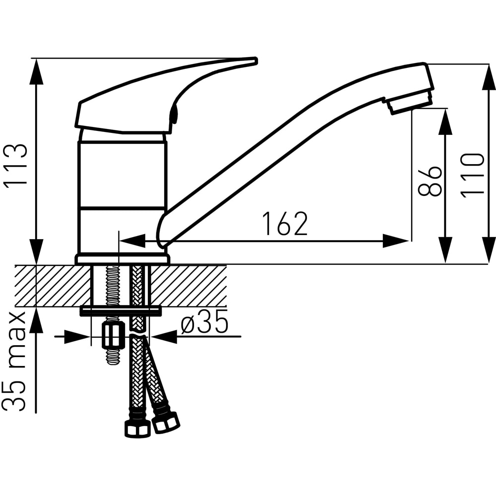Baterie lavoar FERRO Combo BCM2A, alama sanitara, argintiu