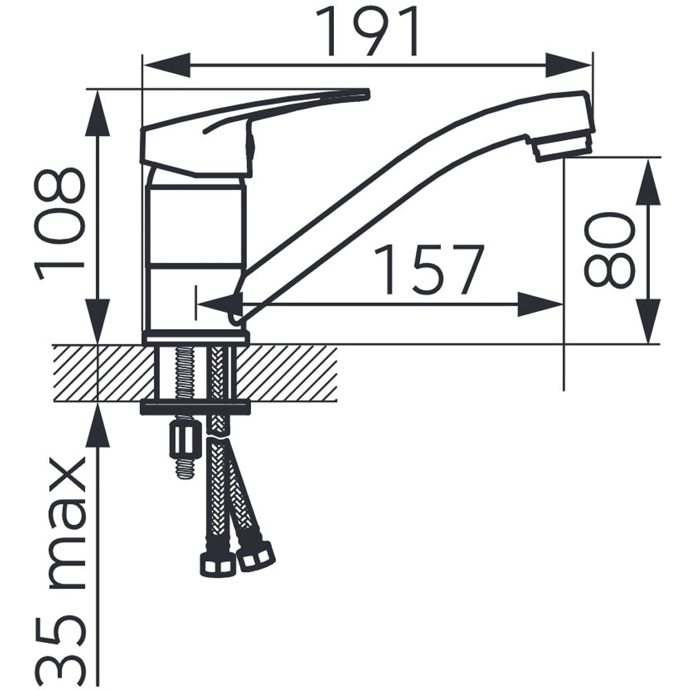 Baterie lavoar FERRO Isso BIS2A, alama sanitara, argintiu