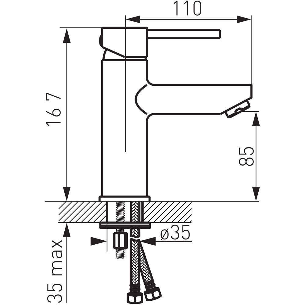 Baterie lavoar FERRO Linus BLX2, alama sanitara, argintiu