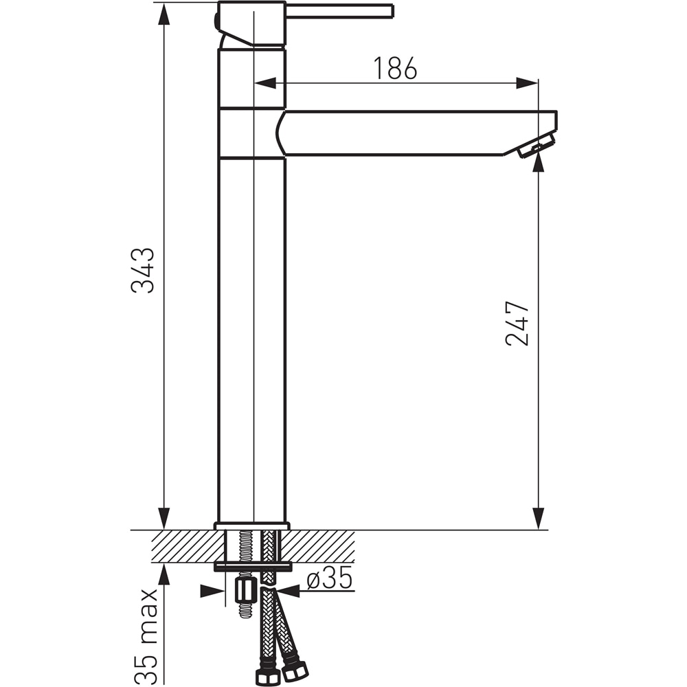 Baterie lavoar FERRO Linus BLX2L, alama sanitara, argintiu