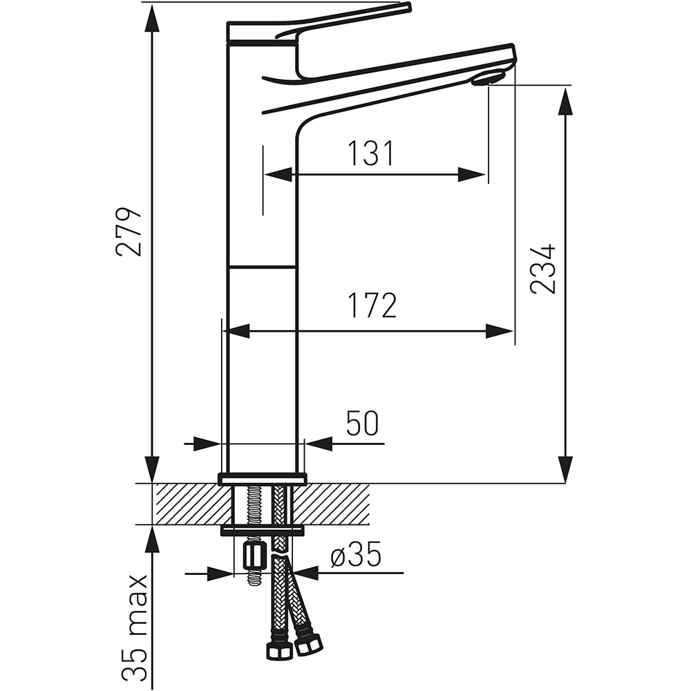 Baterie lavoar FERRO Stratos BSC2LBL, alama sanitara, negru