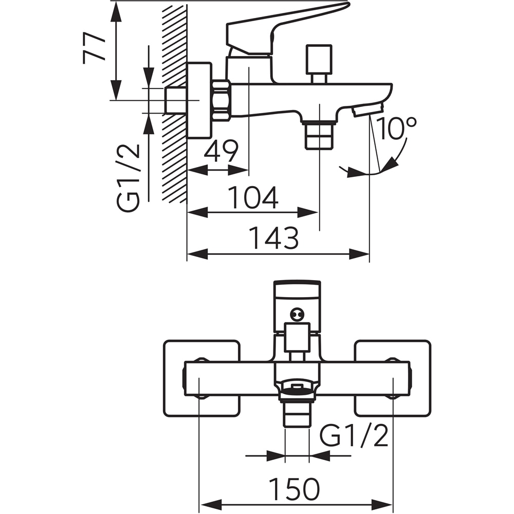 Baterie cada-dus FERRO Vitto Verdeline BVI1VL, alama sanitara, argintiu