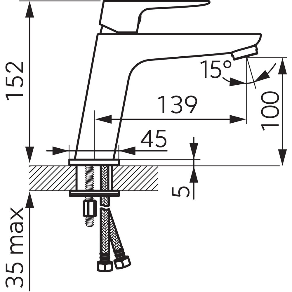 Baterie lavoar FERRO Vitto Verdeline BVI2VL, alama sanitara, argintiu