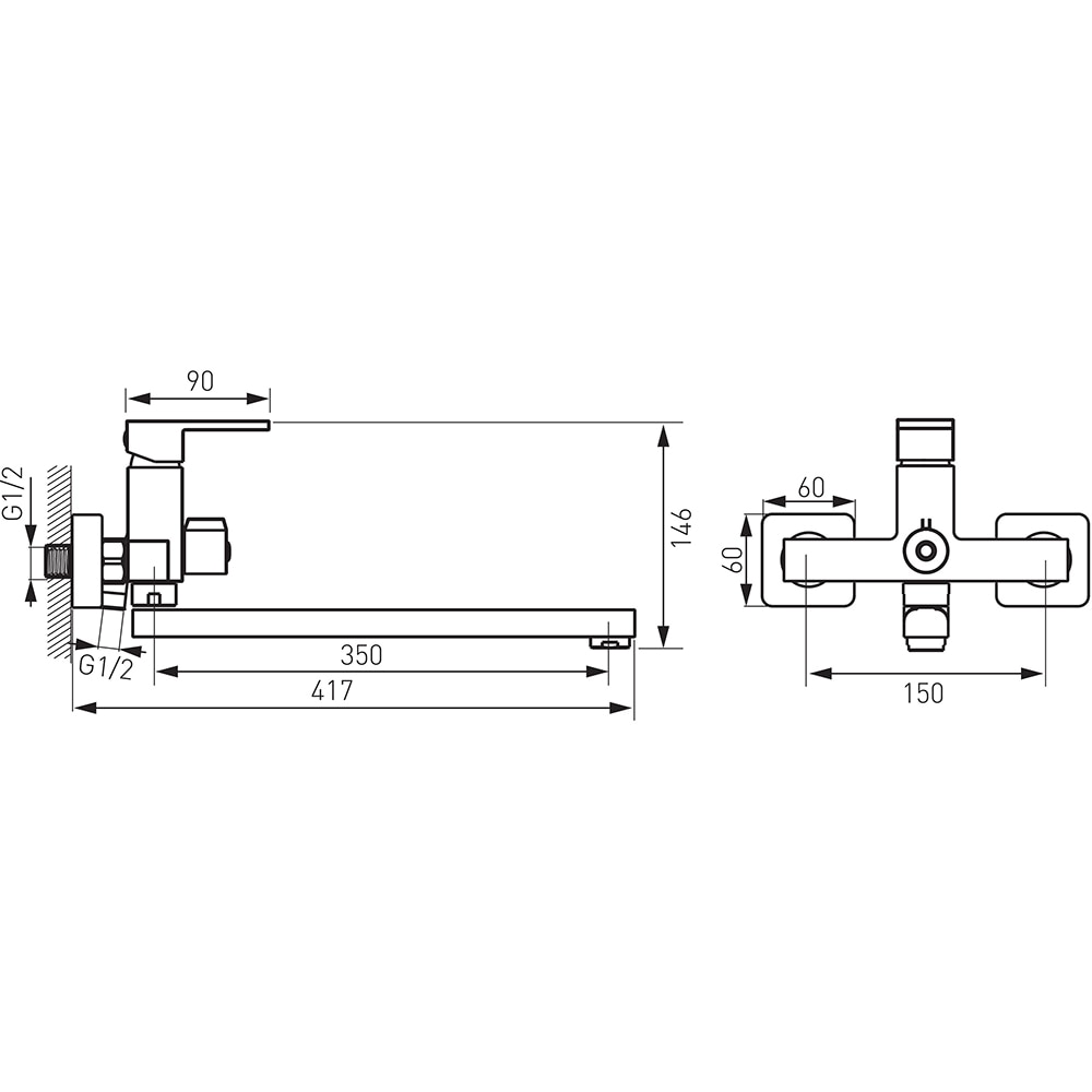 Set baterie cada-dus FERRO Zicco BZI55A, alama sanitara, argintiu