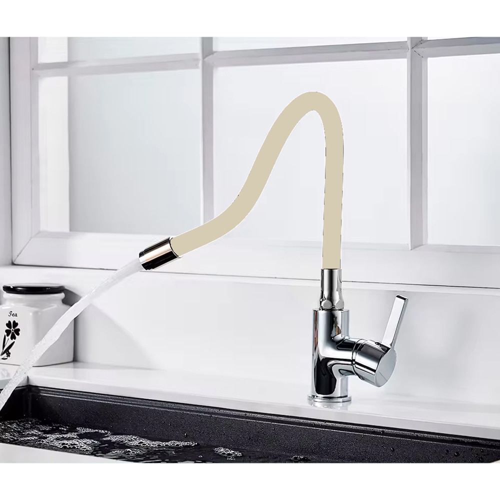 Baterie bucatarie PYRAMIS Eco Flessi, pipa flexibila, alama, crom-bej