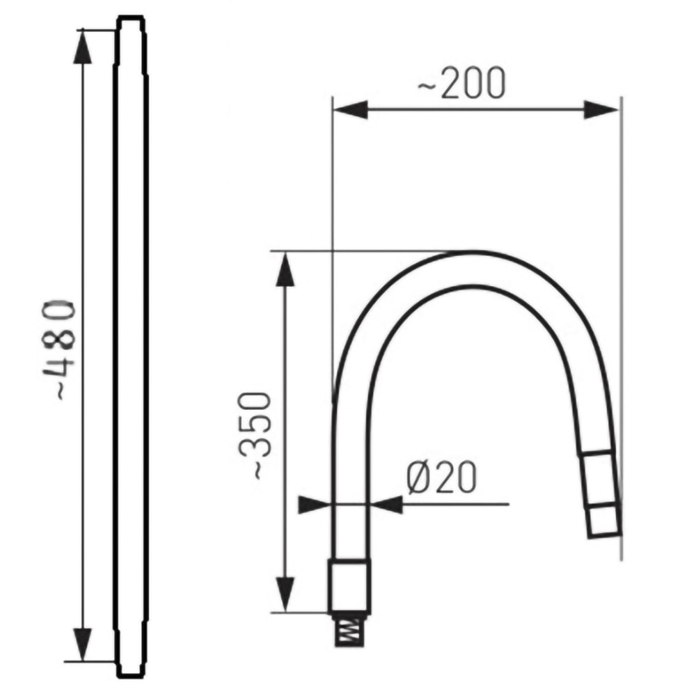 Baterie bucatarie PYRAMIS Eco Flessi, pipa flexibila, alama, crom-gri