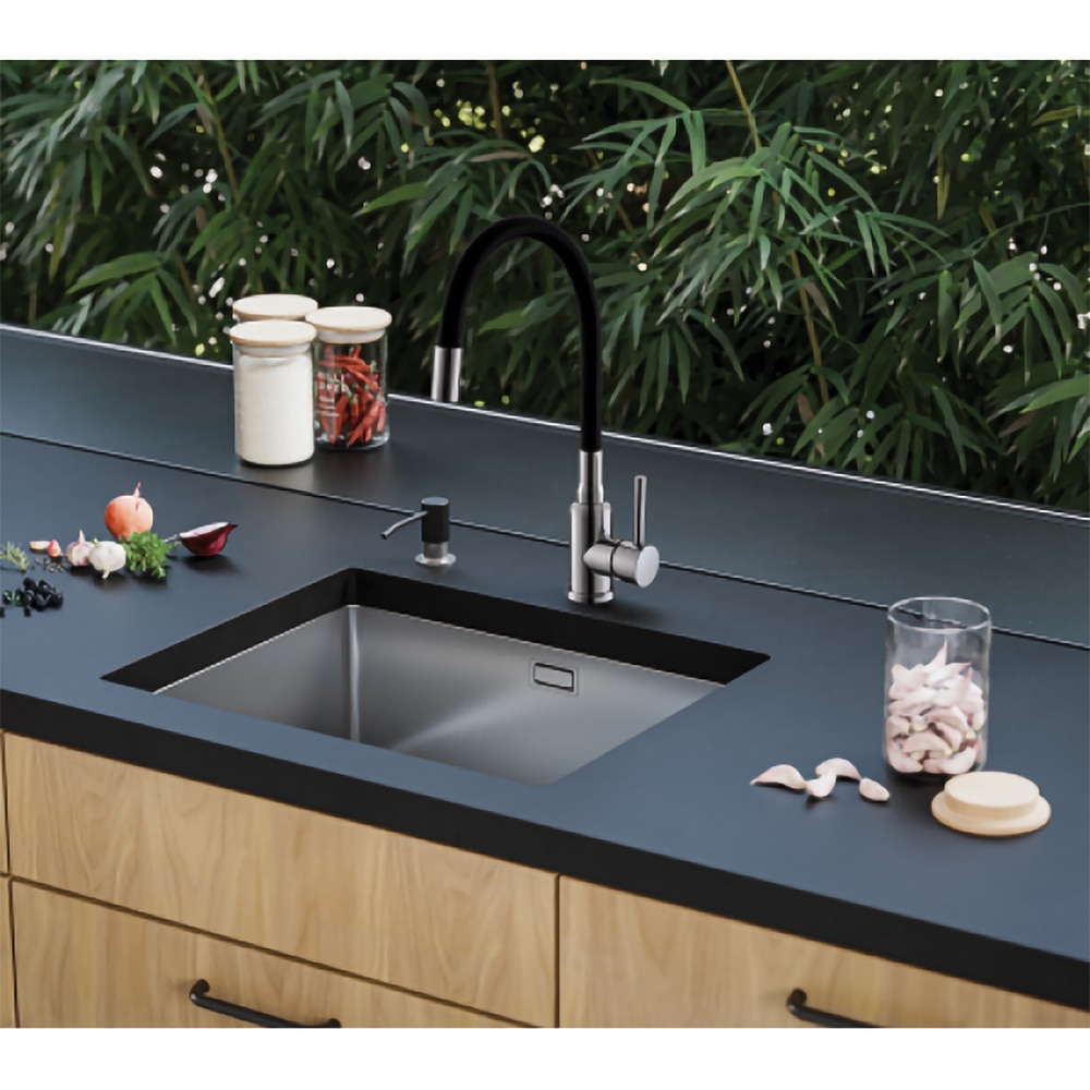 Baterie bucatarie ALVEUS Flexa, pipa flexibila, alama sanitara, negru