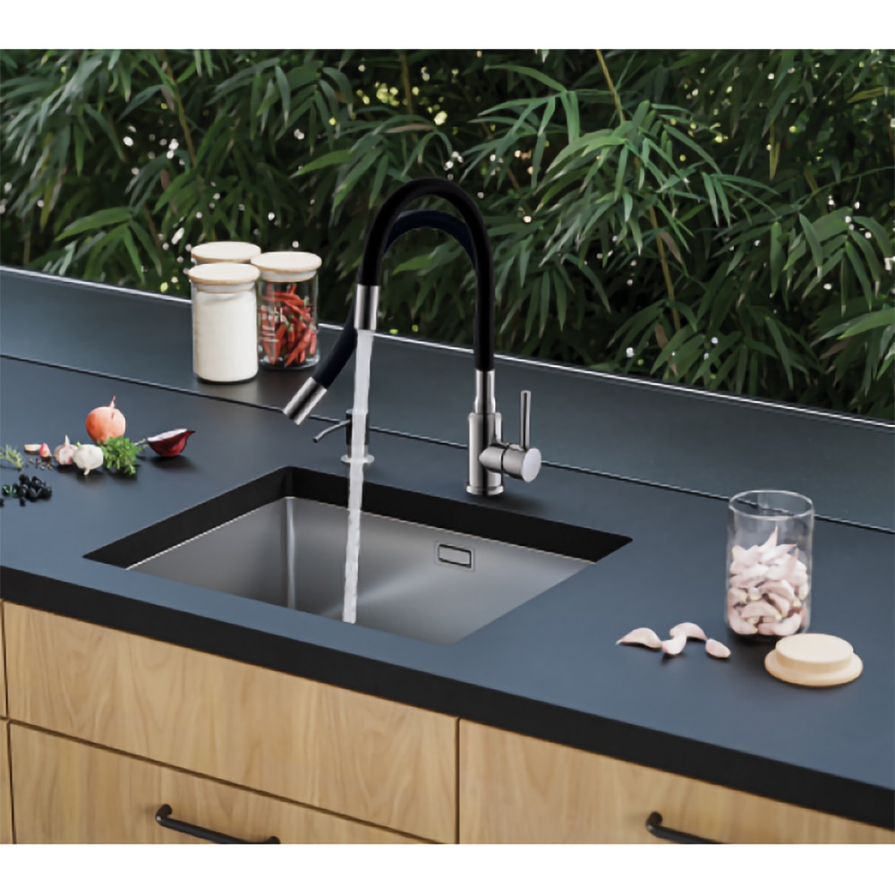 Baterie bucatarie ALVEUS Flexa, pipa flexibila, alama sanitara, negru