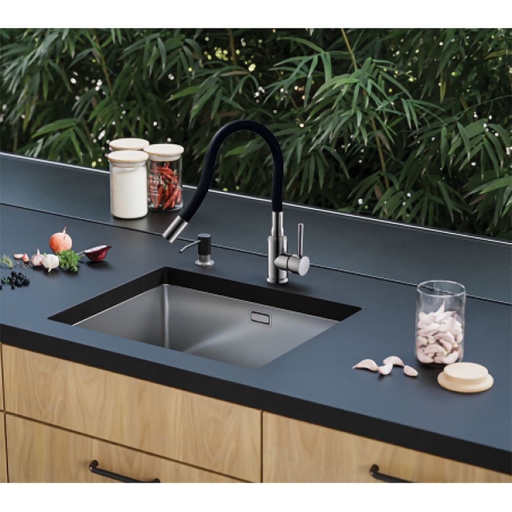 Baterie bucatarie ALVEUS Flexa, pipa flexibila, alama sanitara, negru