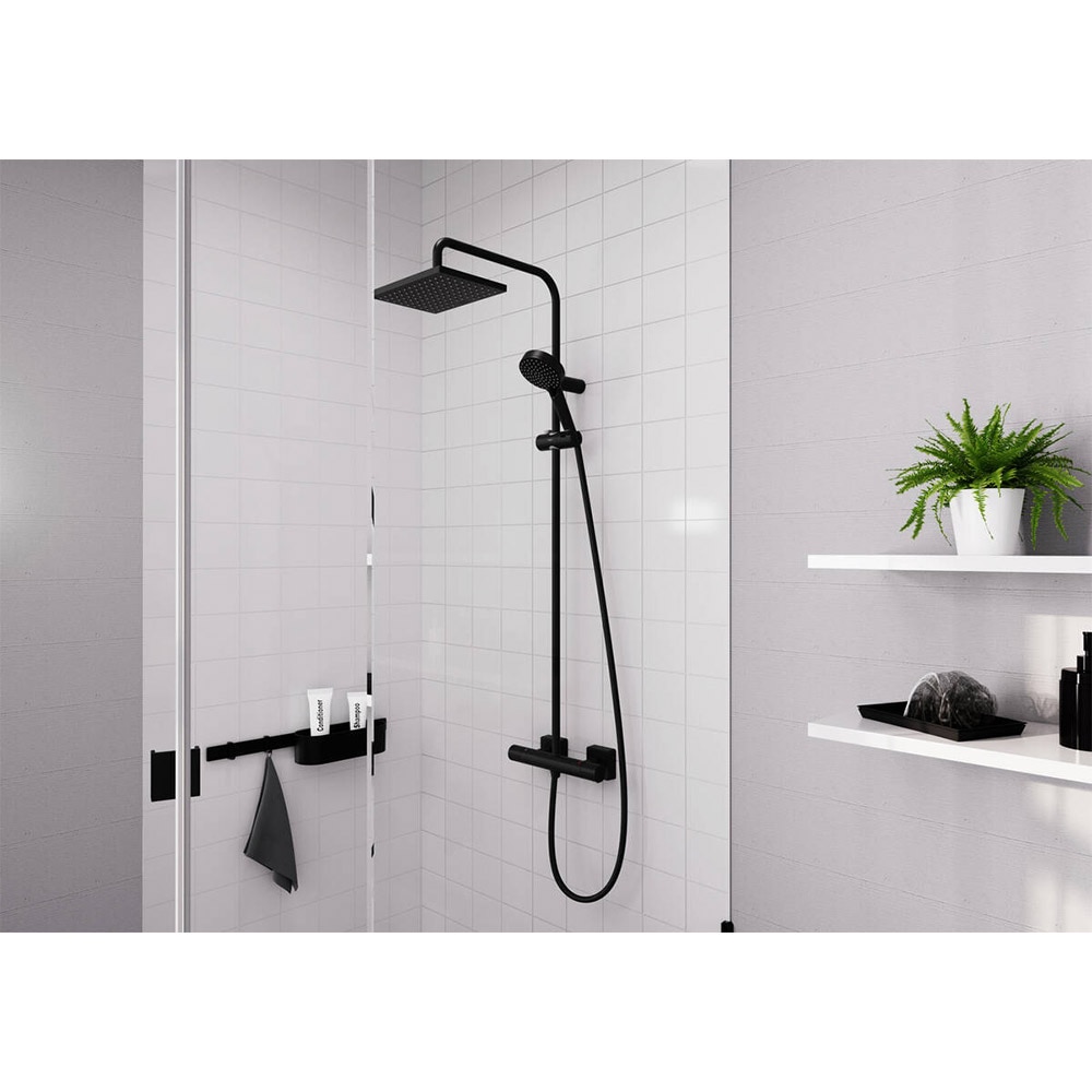 Sistem dus HANSGROHE Vernis Shape 230 26286670, termostat, 1 functie, negru
