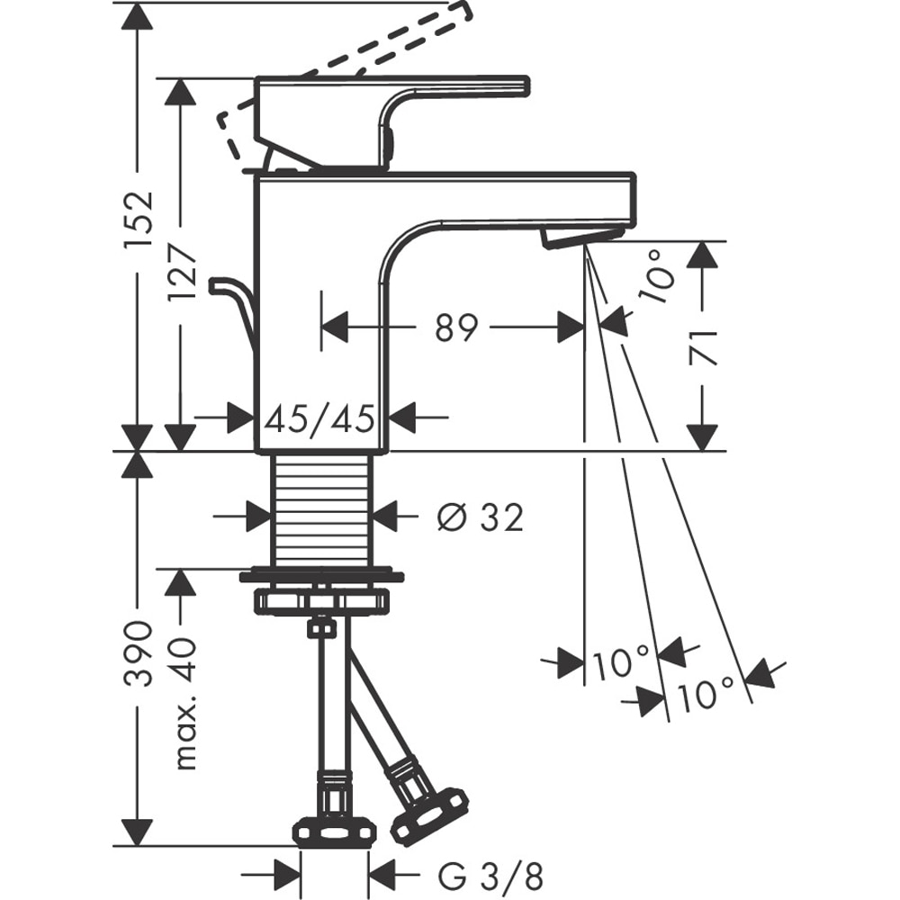 Baterie lavoar HANSGROHE Vernis Shape 70 71560000, alama sanitara, crom