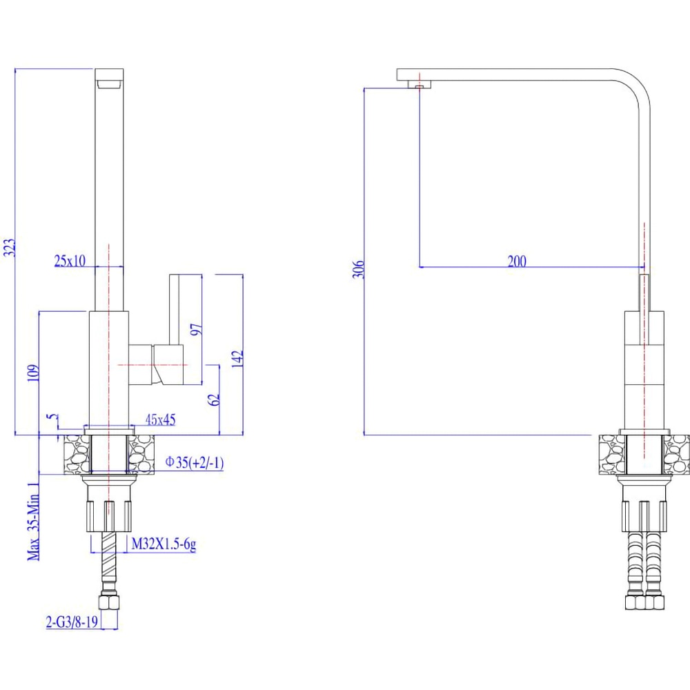 Baterie bucatarie ALVEUS JENNY G55, alama, bej