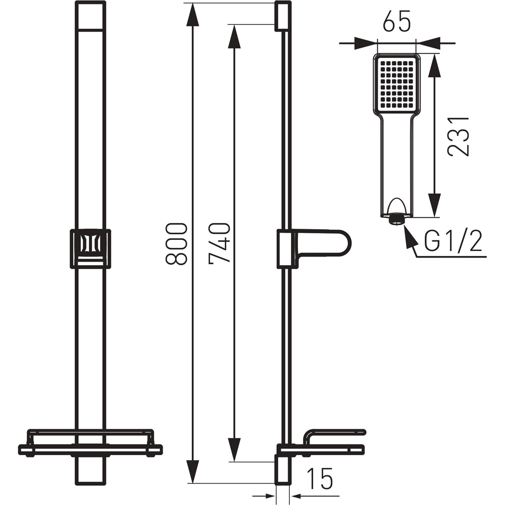 Set dus FERRO Quadro N110, 1 functie, crom