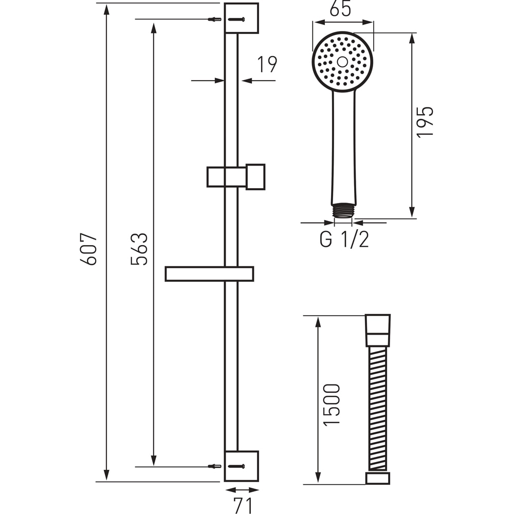 Set dus FERRO Simpla N120, 1 functie, crom
