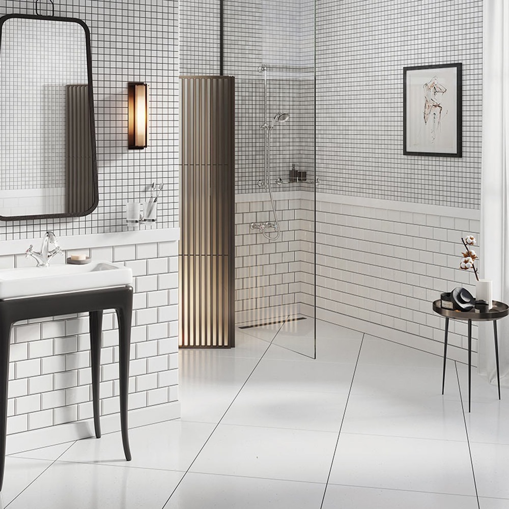 Set dus FERRO Retro N160, 1 functie, alb-crom