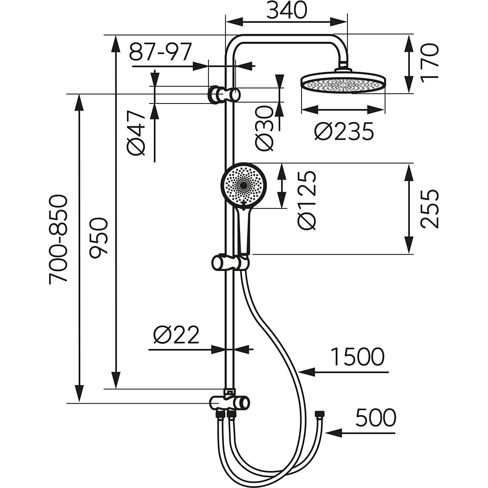 Sistem dus FERRO Dani NP103, 3 functii, argintiu
