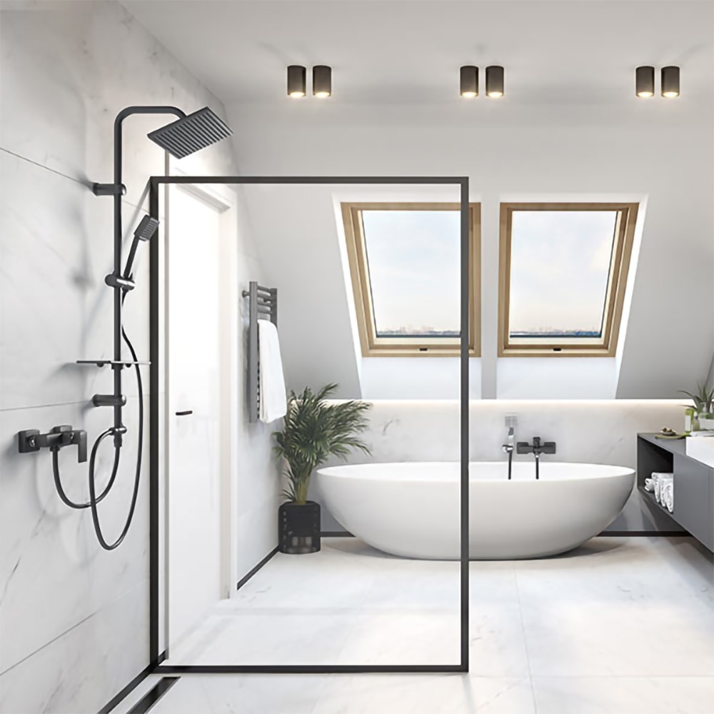 Sistem dus FERRO Squerto Lux Black NP24-BL, 1 functie, negru