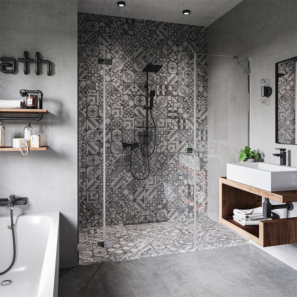 Sistem dus FERRO Squerto Lux Black NP24-BL, 1 functie, negru