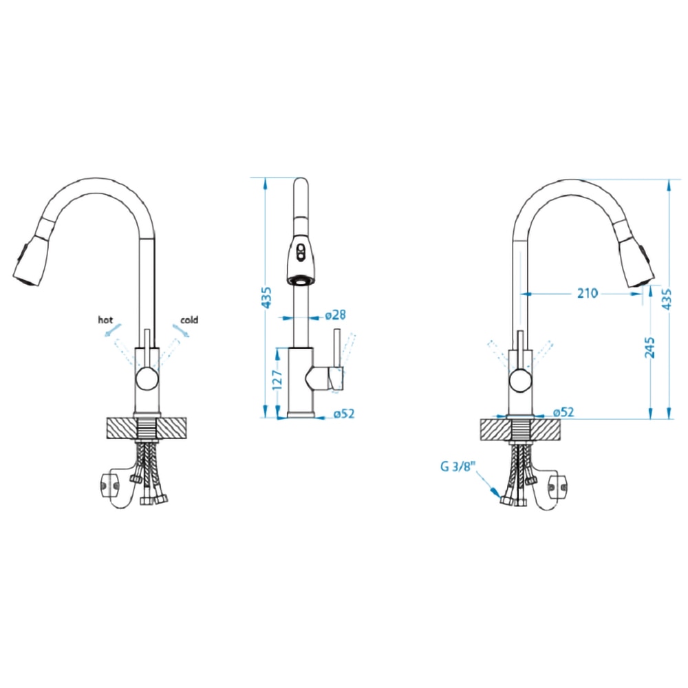 Baterie bucatarie ALVEUS Primrose G90, dus extractibil, alama sanitara, negru