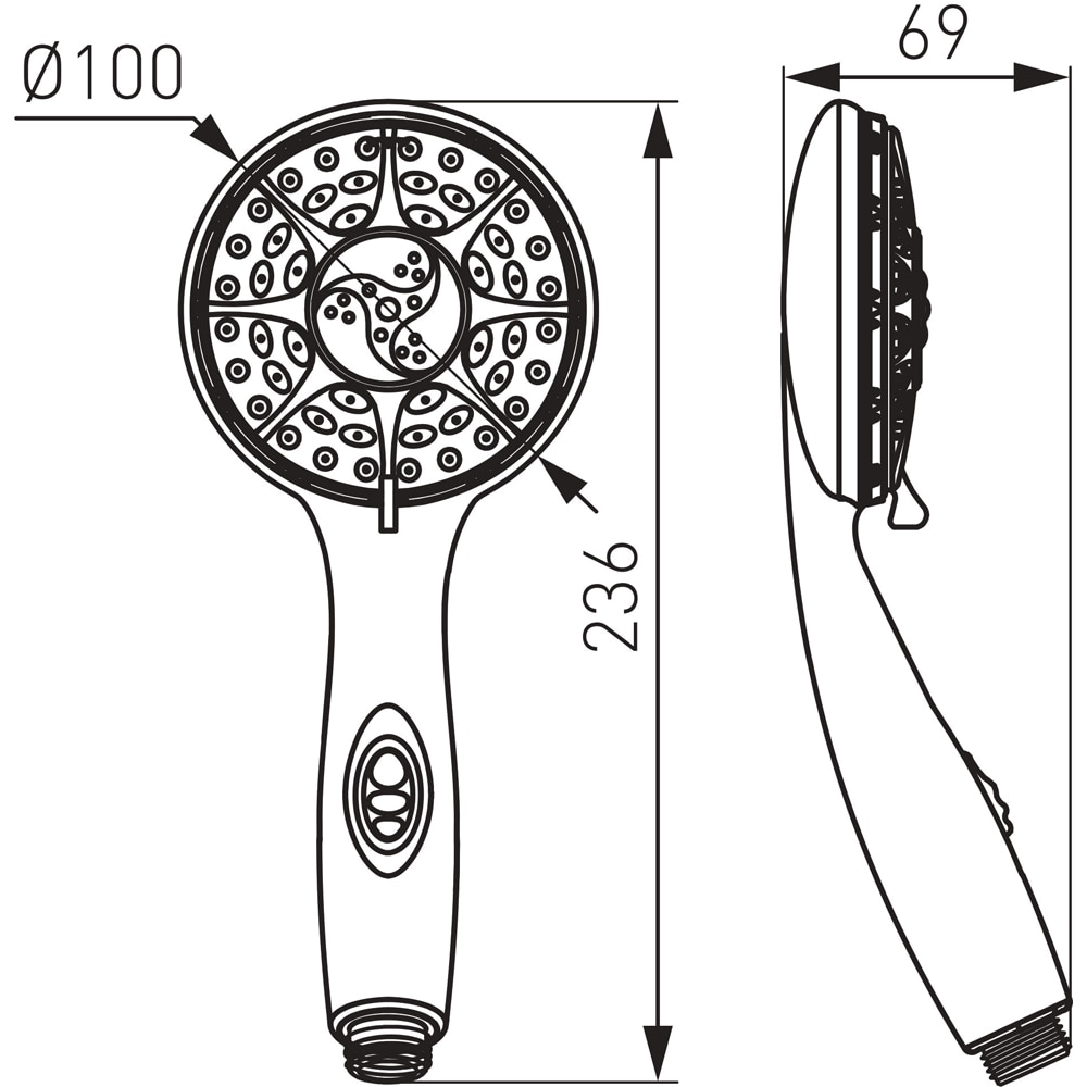 Para dus FERRO Lido S13, 5 functii, crom