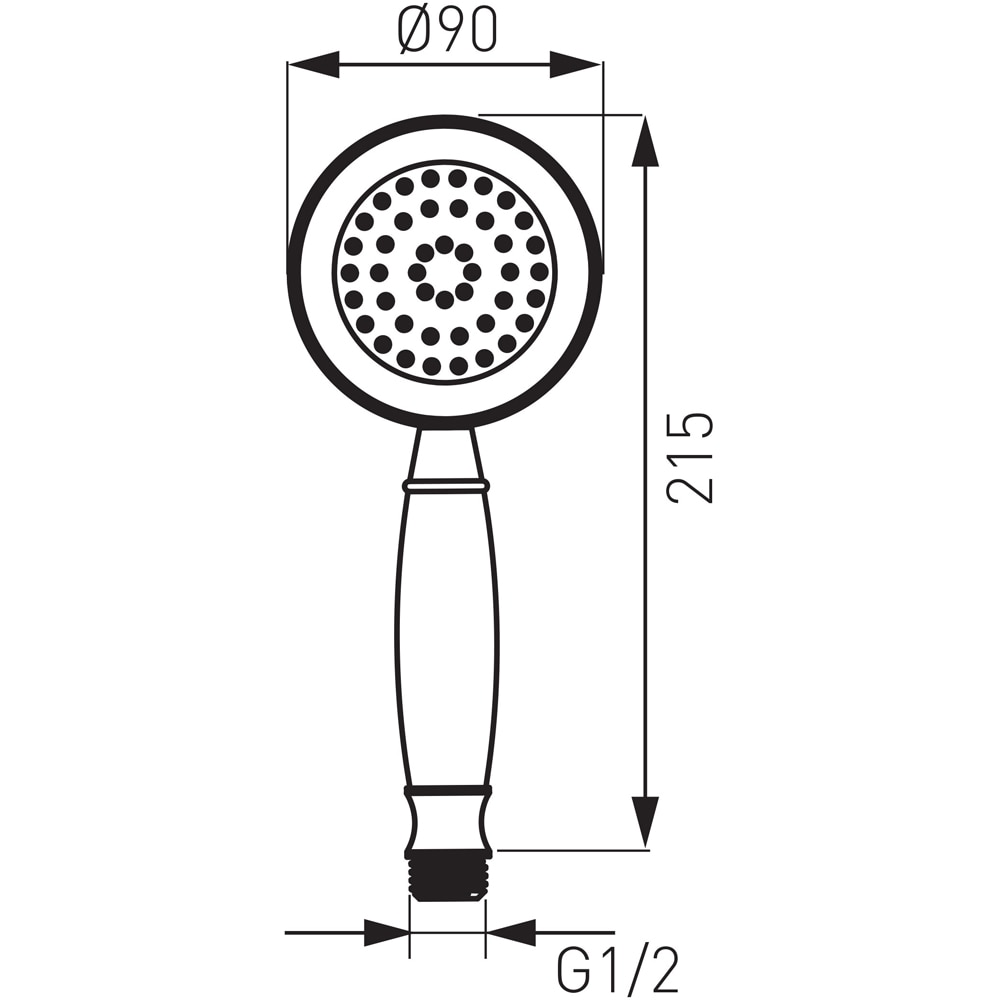 Para dus FERRO Retro S160, 1 functie, alb-crom