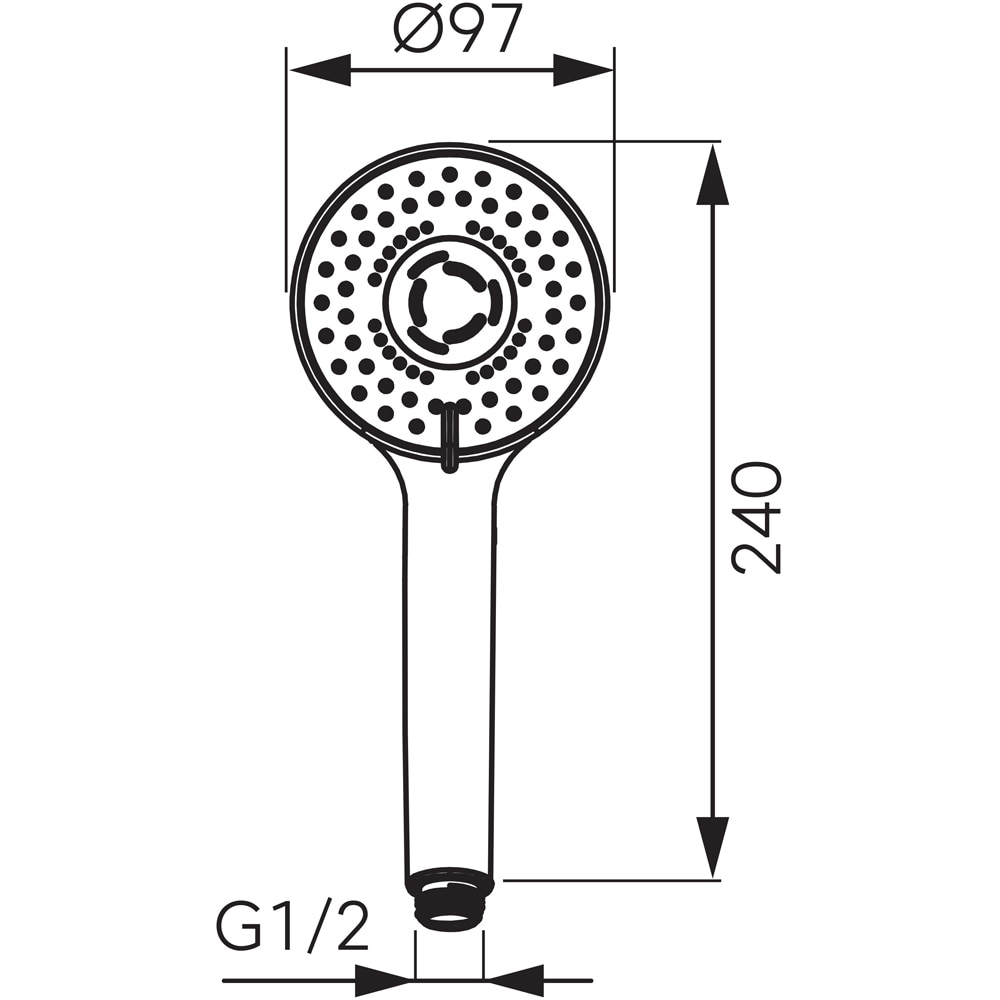 Para dus FERRO Cortina Black S340BL-B, 3 functii, negru