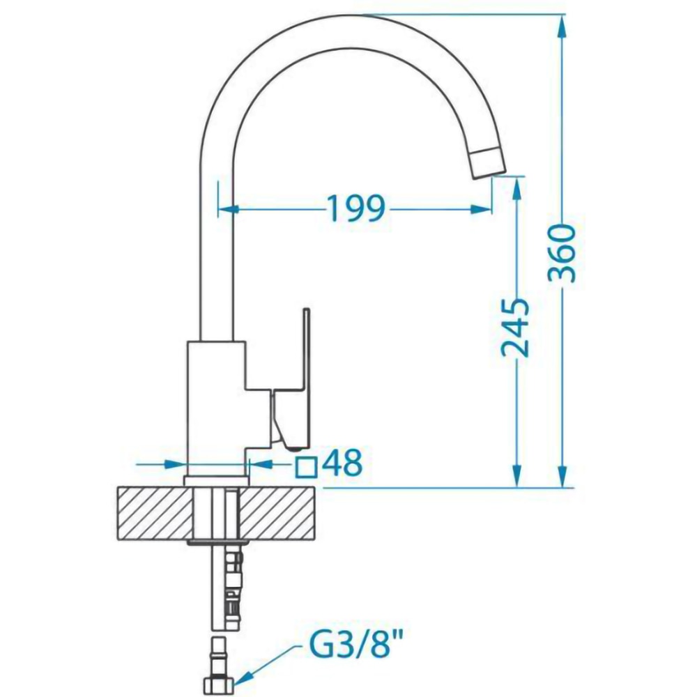 Baterie bucatarie ALVEUS Santo G91, alama, negru