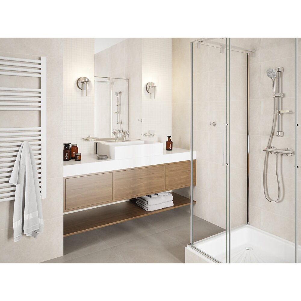 Baterie dus FERRO Trinity TRM7, termostat, alama sanitara, argintiu